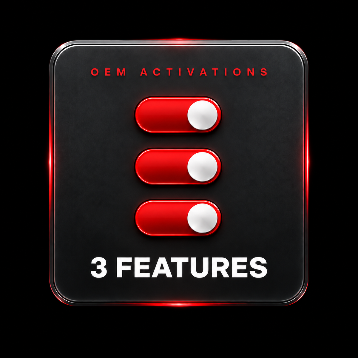OEM Activations — 3 Features with metallic border